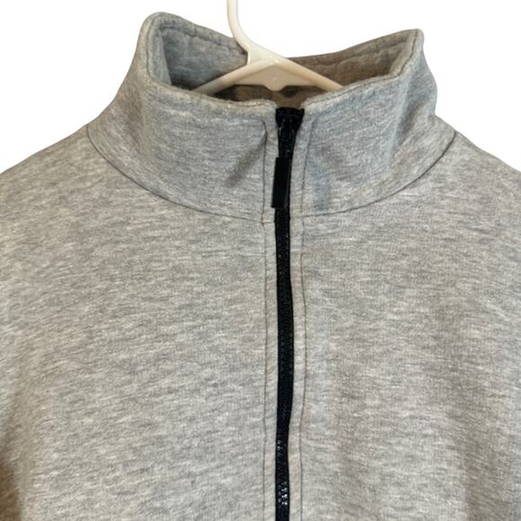 PrettyLittleThing Gray Mock Neck Long Sleeve 1/2 Zip Sweatshirt Women Sz M - Picture 7 of 10